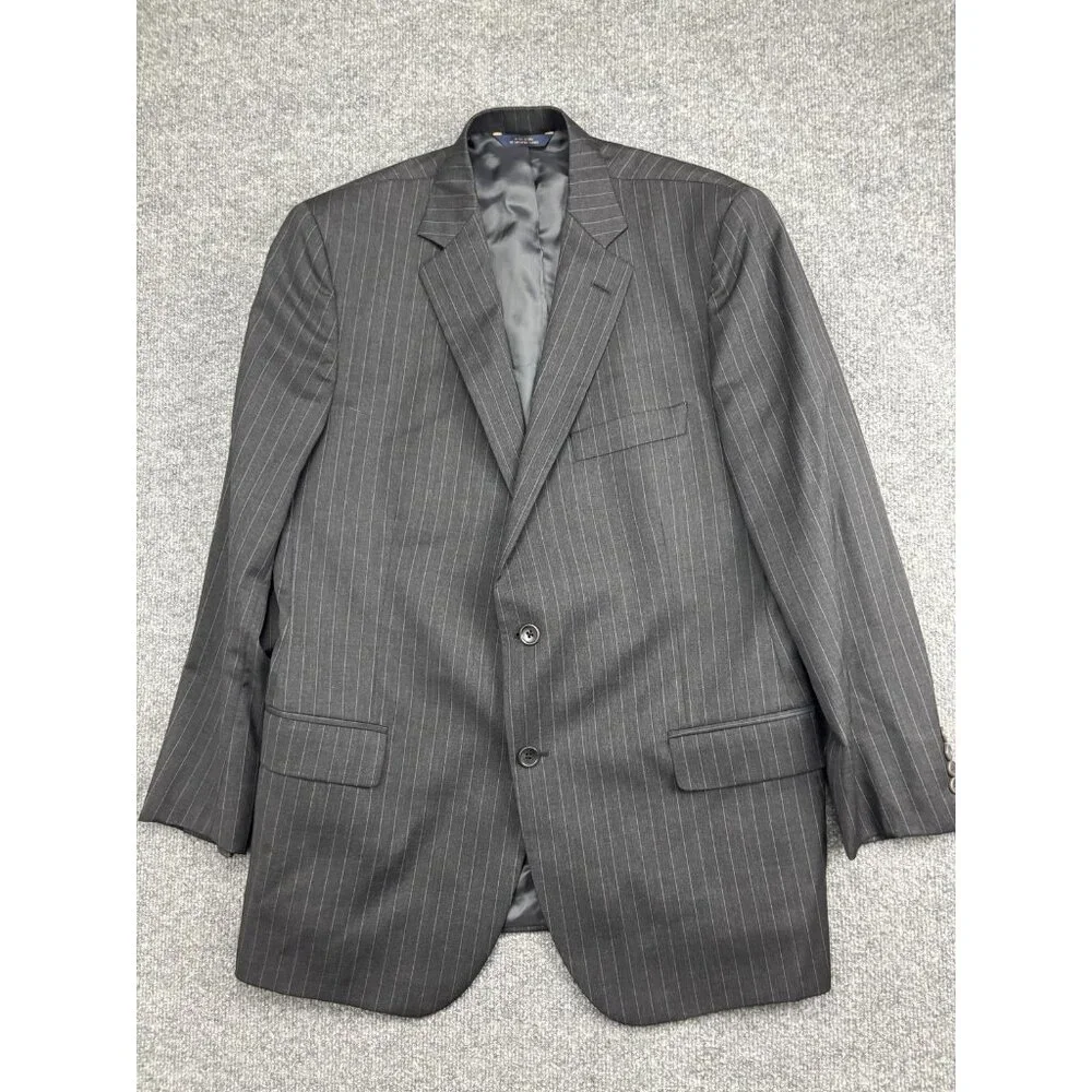 Brooks Brothers 1818 Fitzgerald Suit Jacket Mens‎ 44R Gray Pinstripe Wool USA